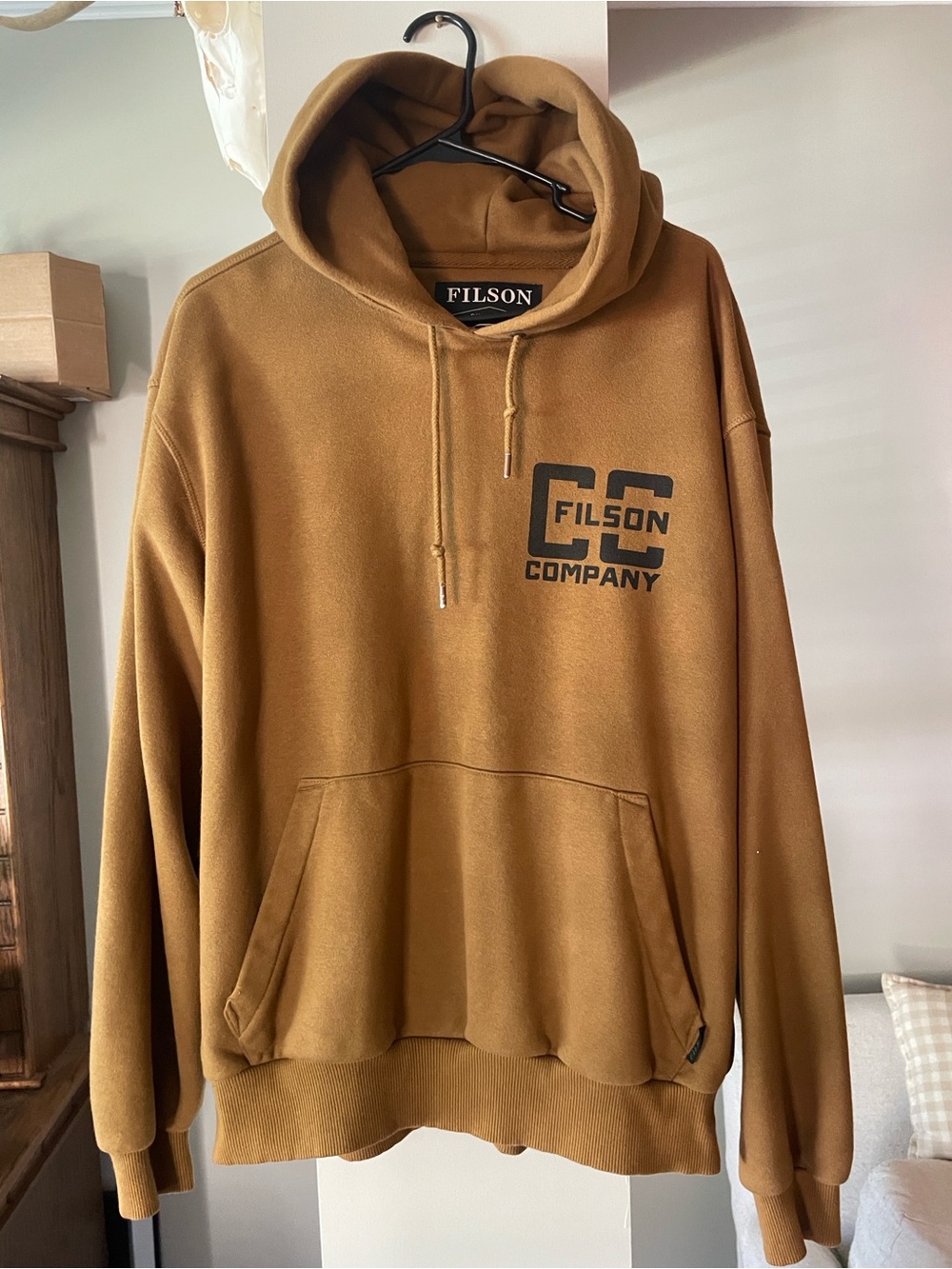Filson Men's Whiskey Brown Hoodie with Logo